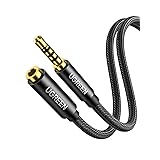 UGREEN イヤホン 延長コード 3.5mm オーディオケーブル 4極/TRRS ナイロン編み AUX ヘッドホン Hi-Fi音質 多重シールド 24K金メッキ スマホ/Android/iPhone/PC/TV/モニター/ヘッドホン/イヤホン/PS