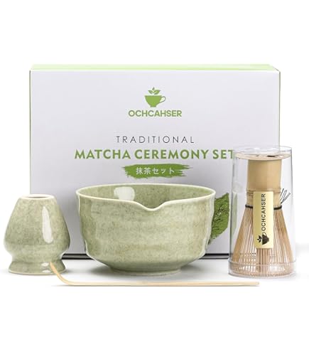 Matcha Whisk Set, 8 PCS Ceramic Matcha Set With Bamboo Scoopa, Scoop