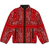supreme reversible bandana fleece jacket red