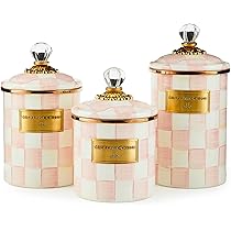 Mackenzie Childs キャンディー　キャニスター Amazon.com: MACKENZIE-CHILDS Enamel Canister Set, Small (38
