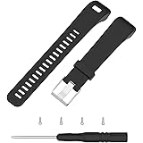 for Vivosmart J HR+ バンド Garmin Vivosmart HR Plus対応交換用シリコーン ベルト リストバンド 調整可能 (黒-硅胶)