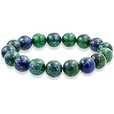 Natural Multi Color Big Round Bead 12MM Strand Stackable Semi Precious Gemstone Stretch Bracelet For Men Women Unisex