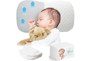 快眠エアーまくら（0~12歳）（カバーはバンブー素材のこだわりの生地） 通気性 洗えるベビーまくら 子供まくら 向き癖防止枕 絶壁頭 斜頭 変形 猫背 寝姿を矯正 男女兼用 汗とり 快眠 低反発ピロー 寝ハゲ対策 通気