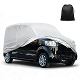 X AUTOHAUX 380x148 x143cm 軽自動車カバー SUZUKIアルト/ワゴンR/ダイハツミラ/ホンダライフ/MAZDAフレアに対応【凍結防止】 自動 雹対策 汎用 撥水防塵防輻射紫外線 強風黄砂【運転側ジップ】収納袋付属 防風ロープ 着脱気軽 夜間安全警告 裏起毛