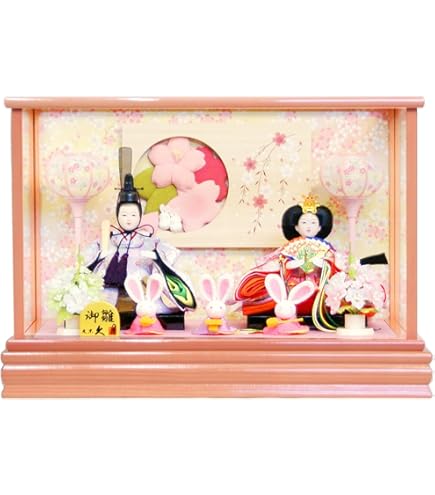 Amazon | 【雛人形】久月作 「よろこび雛」二人親王 パノラマ ガラス