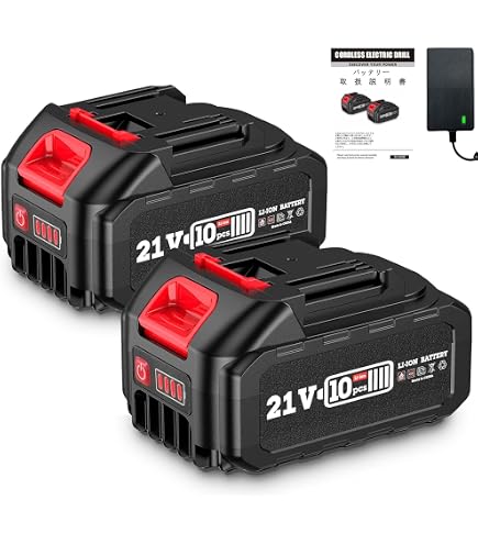 Amazon.co.jp: OKUYOSHI バッテリー リチウムイオン 21V 4000mAh 残量