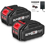 21V MAX出力 3000mAh マキタ 互換バッテリー 3.0Ah 大容量 リチウムイオン バッテリー セット AC100v-220v充電器付き 長時間作業可能 LED電池残量表示 充電式 電動工具用電池 パック 日本語取扱説明書付き (3.0Ah/2個セット)
