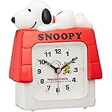 リズム(RHYTHM) SNOOPY (スヌーピー) 目覚まし時計 キャラクター アナログ 電子音 3D 白 R551 4SE551MS03