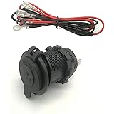 12V / 24VDC電源ソケット 防水マリングレードシガレットライターソケット ボート オートバイ 車に適しており 1mの接続ケーブルが付いています