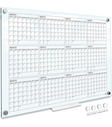 Jumbo Yearly Wall Calendar With Markers And Eraser