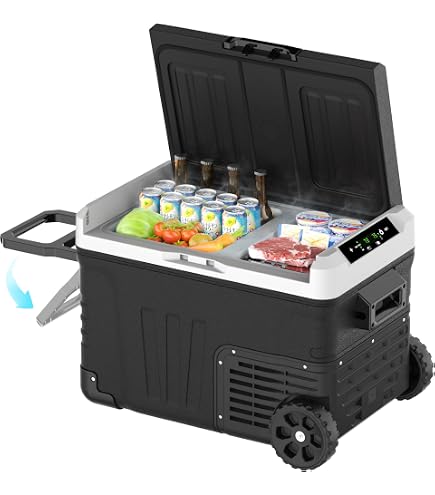 Amazon.co.jp: 「SUNPIE」車載冷蔵庫 30L 2室独立温度制御 ダブル