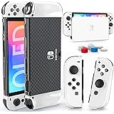 HEYSTOP Switch OLED Case Compatible with Nintendo Switch OLED Model 2021, Dockable PC Protective Cover Case for Switch OLED M
