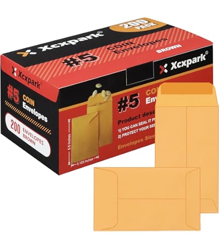 ESSENTIAL #1 100 Piece Coin Envelopes 2.25" X 3.5" With Gummed