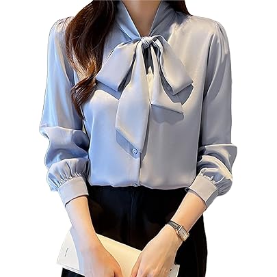 Amazon | ジャガードボウタイタックスリーブブラウス FWFB251017OWHTF