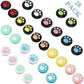 Sumind 28 Pieces Replacement Cute Cat Claw Design Thumb Grip Caps Thumb Grips Analog Stick Cover Joystick Cap Soft Silicone C