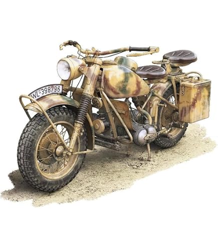 昭和当時物】カスタム塗装 鉄製バイク サイドカーBMW R75風メタル