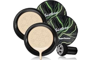 Mushroom Head Air Cushion CC Cream, BB Cream Face Makeup Foundation for Mature Skin Moisturizing Concealer Brighten Long-Last