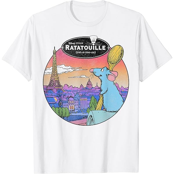人気☆ディズニー レミーのおいしいレストラン ビッグプリント Tシャツ L 日本未発売 ディズニー レミーのおいしいレストラン Tシャツ