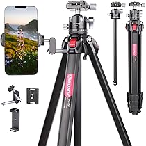 アルミ製カメラ三脚 自由雲台付き コンパクト Amazon | 三脚カメラ アルミ製 一脚可変式 全高162cm一脚171cm