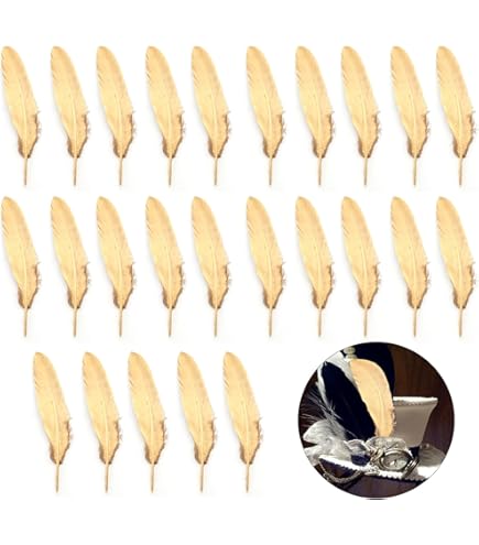 Amazon | Getrays 50本セット 装飾用 羽根、15-20cm 天然 ガチョウの羽