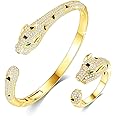 Panther Bracelet/Panther Ring, Gold/Silver Leopard Design Bangle/Ring, Gifts for Mom Wife Girlfriend Her on Anniversary Valen
