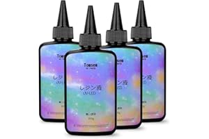 Tomsem レジン液 UV/LED対応 400g 高い透明 詰替用 大容量 レジン液 ハードタイプ DIYクラフトデコレーション-キャスティング＆コーティング UVレジン液 低刺激性