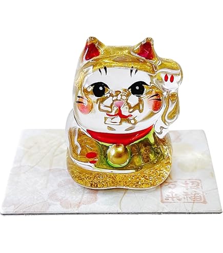 Amazon.co.jp: Baccarat バカラ 招き猫 ゴールド 金運 猫 幸運