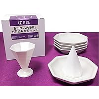 Amazon.co.jp: 盛り塩 固め器 皿 セット 有田焼八角皿5枚付き 善選