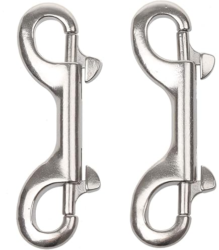 SHONAN 2.65" Marine Grade 316 Stainless Steel Trigger Snap Hooks – Swivel Lobster Claw Clips, 130 Lbs Capacity, 2-Pack For Flag Poles, Dog Leashes, Camera Straps