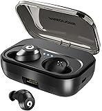 [Bluetooth5.0進化版] IPX7完全防水 Bluetooth イヤホン 完全 ワイヤレス イヤホン Pasonomi ブルートゥース イヤホン 2200mAh 自動ペアリング 自動ON/OFF 高音質 充電ケース付き タッチ式 マイク付き Siri対応 左右分離型 両耳 iPhone Android 対応 技適認証済み (ブラック)