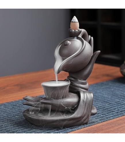 Amazon｜倒流香のお香立て 倒流香炉 段々滝 瞑想に 陶器 滝香炉