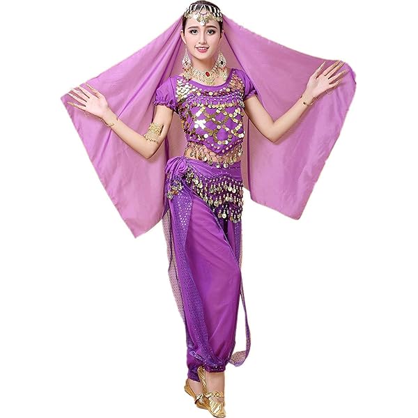 ☺︎セール☺︎ベリーダンス❤︎新品パープル☆ かわいいコスチューム+おまけつき Amazon.co.jp: [BellyLady] ベリーダンス衣装 フェイスベール