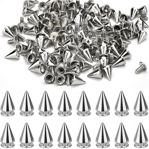 Amazon.co.jp: [ease] コニカル スタッズ 鋲 9mm シルバー 100個