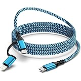 2in1 pd 充電ケーブル ライトニング & Type Cケーブル 30W PD対応 iphone15 充電ケーブル 急速充電 & 高速データ転送 iPhone用+Android用 一本二役 GAEF 多機能充電コード 高耐久ナイロン編み iPho