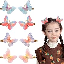Amazon.co.jp: 蝶 ヘアクリップ ヘアピン 【8個セット】ヘア