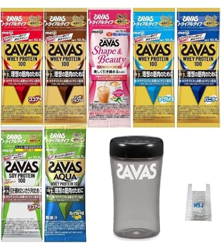 Amazon | SAVAS ザバス ホエイプロテイン 7袋 各1袋(ココア チョコ SOY