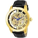 Invicta メンズ腕時計 'Vintage' 自動巻き ステンレススチール レザーバンド カジュアルウォッチ カラー:黒 (モデル番号:23638)