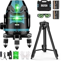 Amazon | SEESII レーザー墨出し器 グリーンレーザー 水平器 4x360° 16