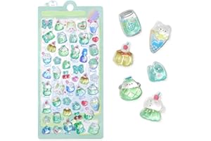 シール 可愛い 3d立体ごほうびシール 女の子 キラキラ ステッカー 手帳用 diy用 水筒用 携帯電話飾り用 手芸用品 贈り物（アイスクリーム）