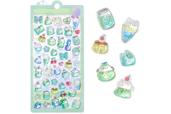 シール 可愛い 3d立体ごほうびシール 女の子 キラキラ ステッカー 手帳用 diy用 水筒用 携帯電話飾り用 手芸用品 贈り物（アイスクリーム）