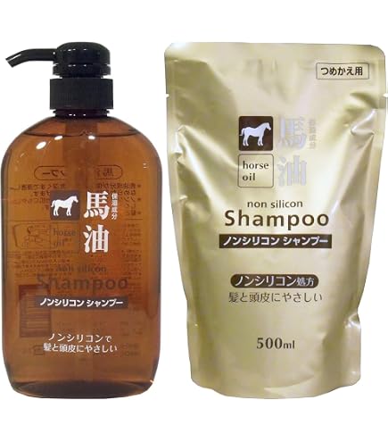 Amazon | 【セット品】馬油ノンシリコンシャンプー＋コンディショナー