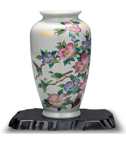Amazon.co.jp: 九谷の花瓶【九谷焼】 8号花瓶 金箔鶴連山 : ホーム