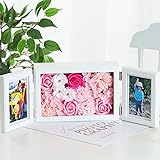 WEISHY 母の日のプレゼント ソープフラワー フォトフレーム 誕生日プレゼント 女性 造花 ホワイトデー お返し ギフト おしゃれグッズ 結婚祝い 妻 入学式 卒業祝い 女の子 プレゼント 枯れない花 写真立て 両開き 還暦祝い 退職祝い 古希祝