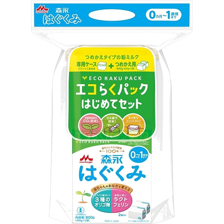 Amazon | 森永 はぐくみ エコらくパック つめかえ用 【400g×2袋入×4箱