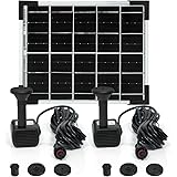 GWSOLAR ソーラーポンプ【2個付セット】ソーラー噴水 バードバス 5Wソーラーパネルでポンプ 2個同時駆動、ウォーターポンプ ガーデン用噴水 太陽光充電 酸素供給 水循環 ガーデン・お庭噴水用、ポンプ1つ使用の場合、曇り日に強い!! ソーラーパ