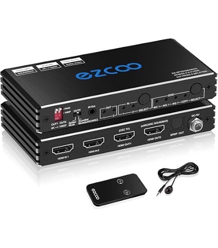 VSP01203 Splitter HDMI 2.0 1x2 Con Audio Extractor Toslink – 4K 60Hz HDR, Down-scaler A 1080p, Supporto Dolby Vision