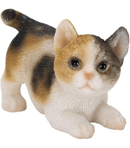 Amazon.co.jp: ウービア じゃれる三毛猫（小） 8×4×6.5㎝ 人形