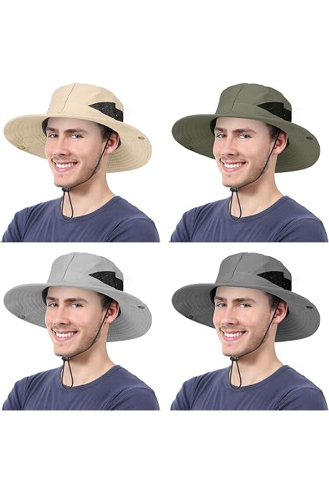 4 Pieces Wide Brim Sun Hat, Outdoor 