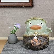 信楽焼　かっぱ　カッパ　河童　縁起物　ビンテージ 信楽焼 河童(大・メス) 縁起物のかっぱ置物 陶器カッパ やきもの