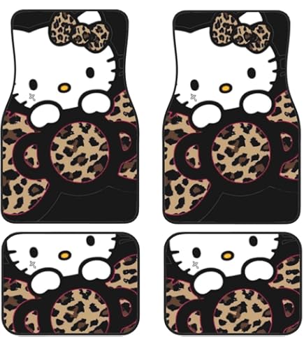 Amazon | 車用フロアマット ハローキティ ピンクのヒョウ柄 カーマット